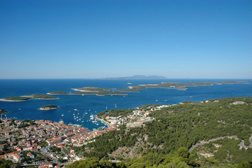 Panorama of Hvar and Hells islands