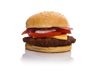 Hamburger isolated on white