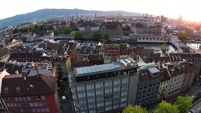 Sonnentunergang Stadt Zürich