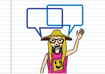 People thinking and peoples talking with dialog speech bubbles