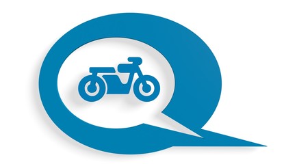 speech bubble with motocycle icon