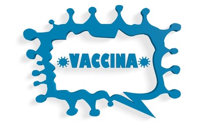 bubble speech with medicine text vaccina