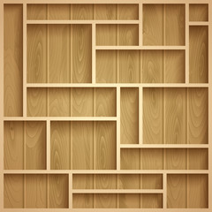 Wooden shelves
