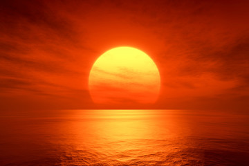 Fototapety  czerwony zachód słońca
