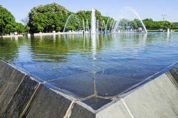 fountain in Gorky Park, Moscow, Russia