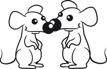 2 Kleine Niedliche Mäuse Paar