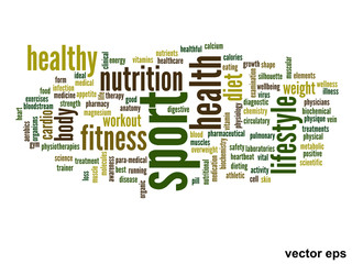 Vector conceptual health word cloud