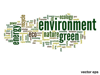 Vector conceptual ecology word cloud