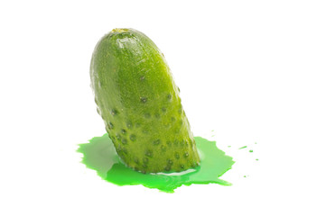 Cucumber splash isolated on the white background