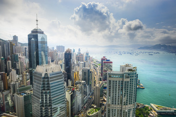 Naklejka premium Hong Kong, China City Skyline