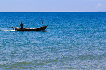Obraz premium Fishing boat at Andaman sea in Thailand