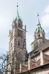 Towers of St. Lorenz Church in Nuremberg