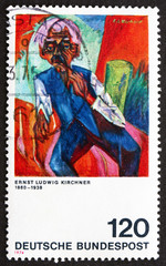 Postage stamp Germany 1974 Old Farmer, by Ernst Ludwig Kirchner