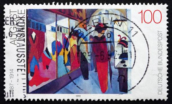 Postage stamp Germany 1992 Fashion Shop, by August Macke
