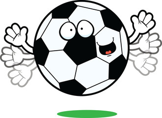 Obraz premium Cartoon Soccer Ball Happy