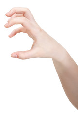 side view of open claws palm - hand gesture