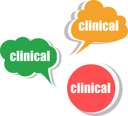 clinical. Set of stickers, labels, tags. infographics