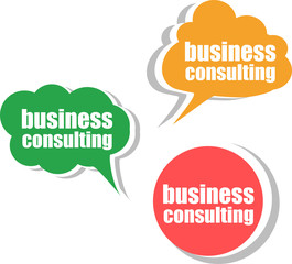 business consulting. Set of stickers, labels, tags. infographics