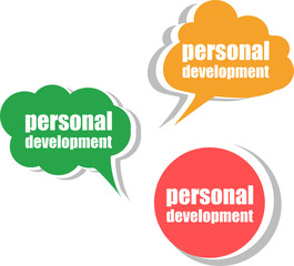 personal development, Set of stickers, labels, tags