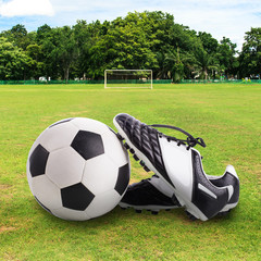 Obraz premium Soccer ball and soccer shoes