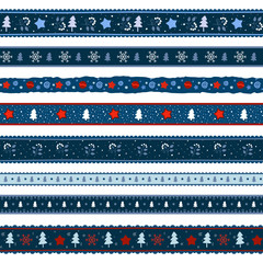 Christmas ribbon seamless pattern