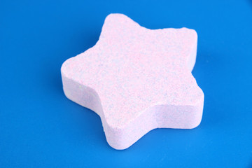 Sea salt for bathing, on color background