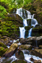Beautiful waterfall landscape (Ukrainian Carpathian)