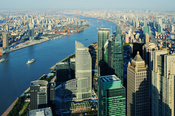 Fototapeta premium Aerial view of Shanghai