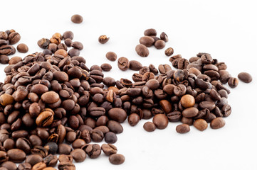 macro of raw coffee