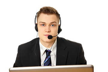 Young customer service man operator