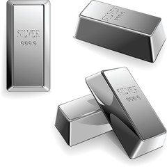 vector set of silver bars