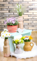 Home interior decoration with flowers