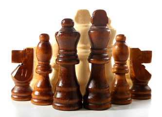 Chess pieces isolated on white