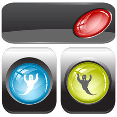 Ghost. Vector internet buttons.