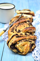 Poppyseed roll.Selective focus.
