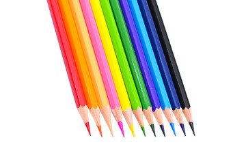 Colored Pencil Isolated on White Background.