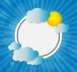 Frame on Sunny Shiny Background Vector Illustration