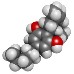 Cannabidiol (CBD) cannabis molecule. Has antipsychotic effects.