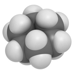 Cyclohexane chemical solvent molecule.