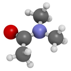 Dimethylacetamide (DMAc) chemical solvent molecule.