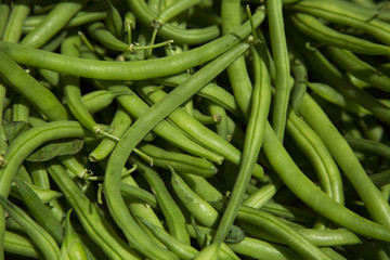 Beautiful organic green beans at the farmers market