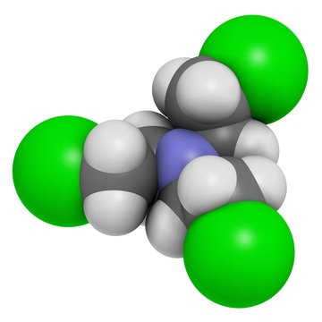 Nitrogen mustard HN-3 molecule. Used as blister agent.