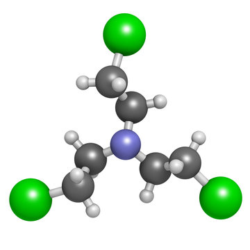 Nitrogen mustard HN-3 molecule. Used as blister agent.
