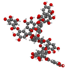 Tannic acid molecule (one isomer shown). Type of tannin.