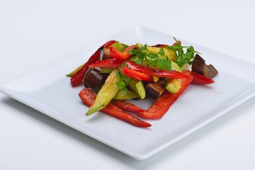 grilled fresh meat and vegetables
