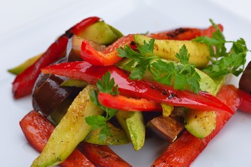 grilled fresh meat and vegetables