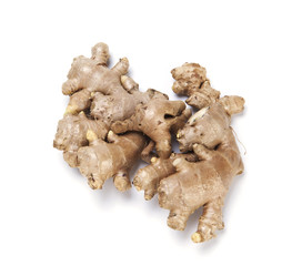 ginger root on white background