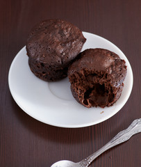 Chocolate muffins in cup