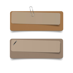 Vector old paper banners with staples
