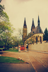 Fototapeta na wymiar Cathedral of Saint Peter and Paul in Vysehrad